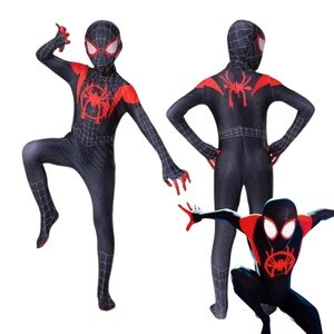 Miles Morales Into The Spiderverse Spiderman Onesie Suit  Costume Boys 8-9